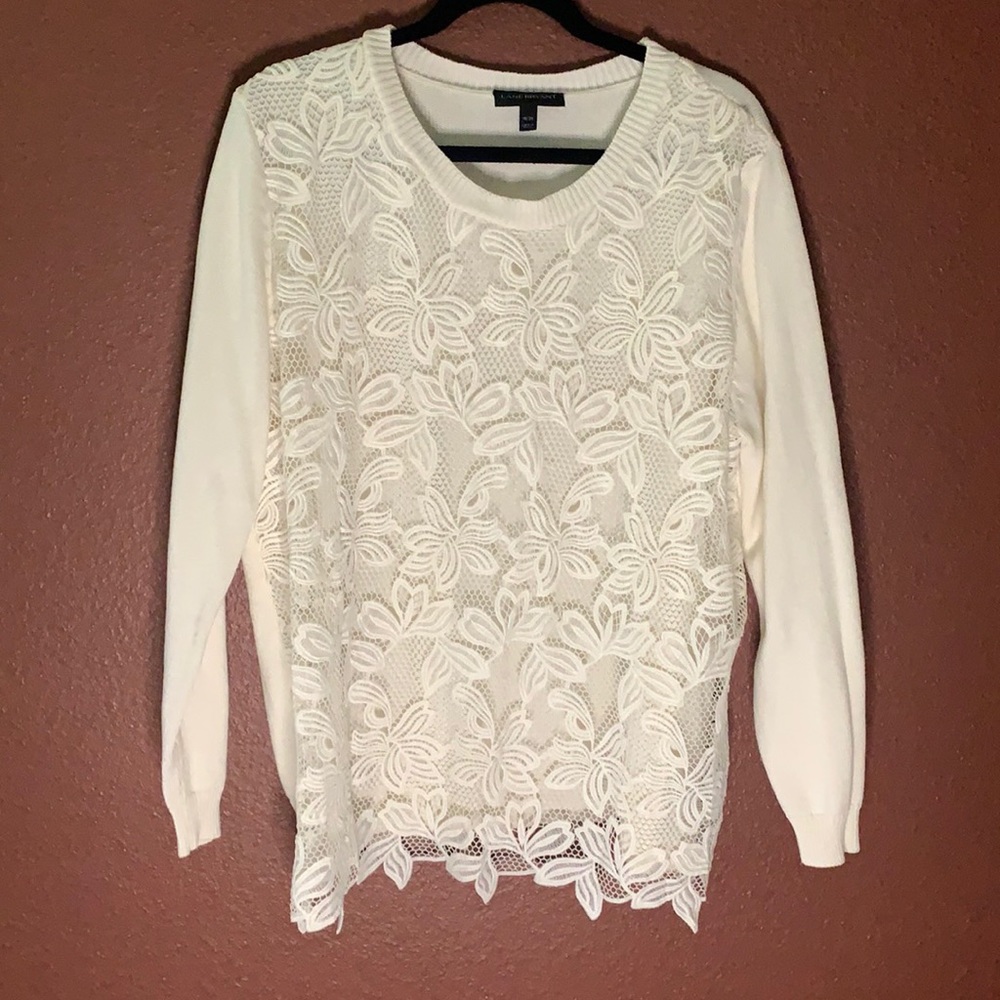 Lane Bryant Sweater w lace overlay